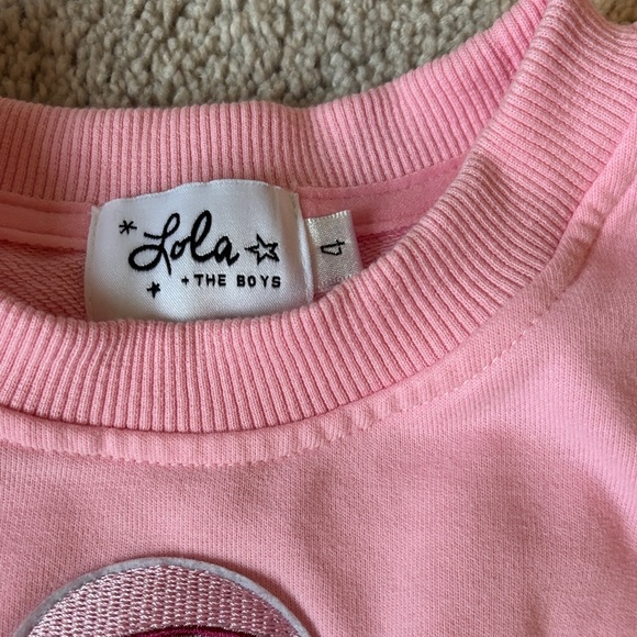 Lola + The Boys Pink Sweatshirt with Holiday Appliques - Picture 2 of 5